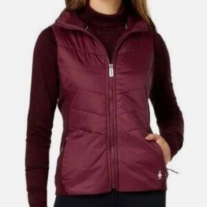 EUC SmartWool Smartloft Hooded Vest Burgundy Size Large